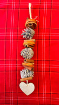 Pinecone & Heart Charm Hanging Dried Fruit Garland