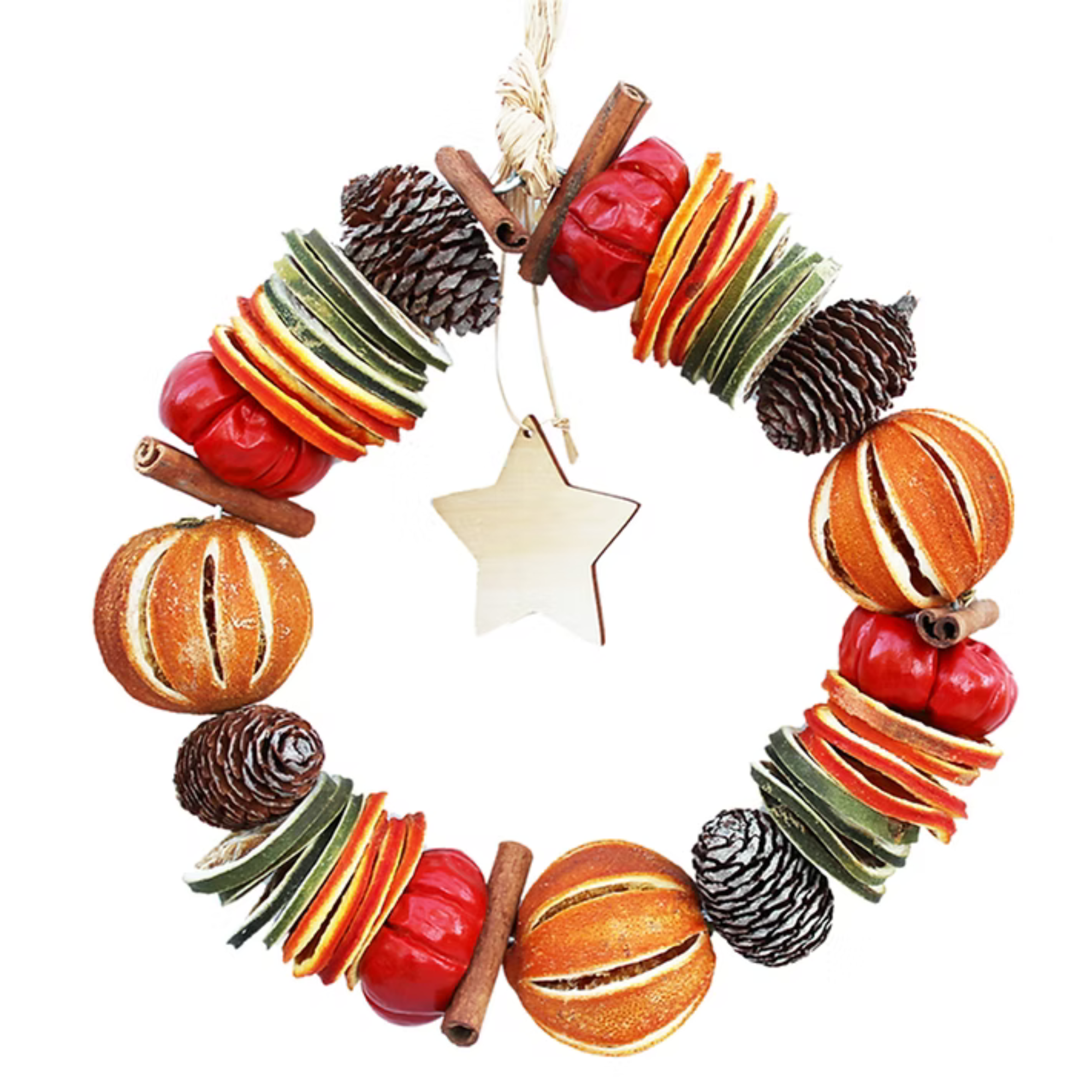 Golden Star Dried Fruit Wreath Ring